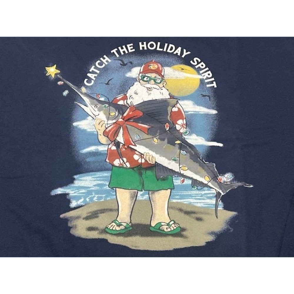Bass Pro Shops Catch The Holiday Spirit Santa Swordfish Sweatshirt NWT -‎ LRG